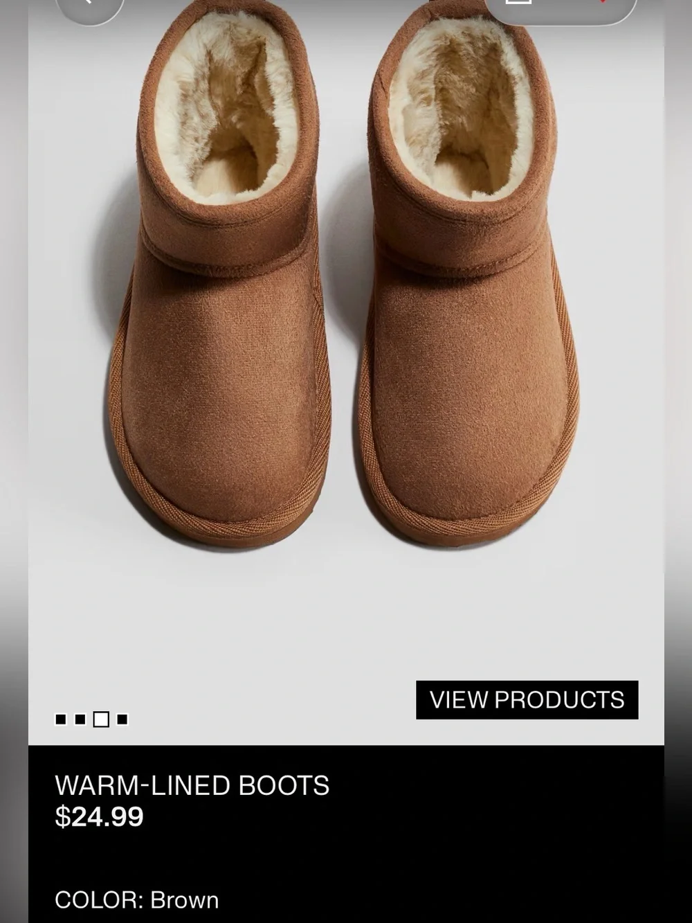 H&M Warm-Lined Ankle Boots Size 10T